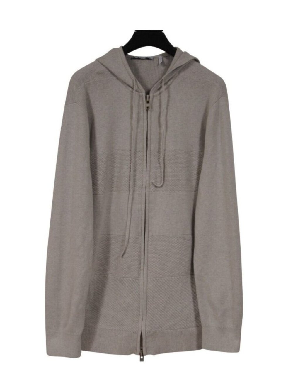 Helmut Lang Men Double Full Zip Up Hoodie Size Medium Gray Cotton Cashmere